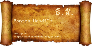 Bontos Urbán névjegykártya
